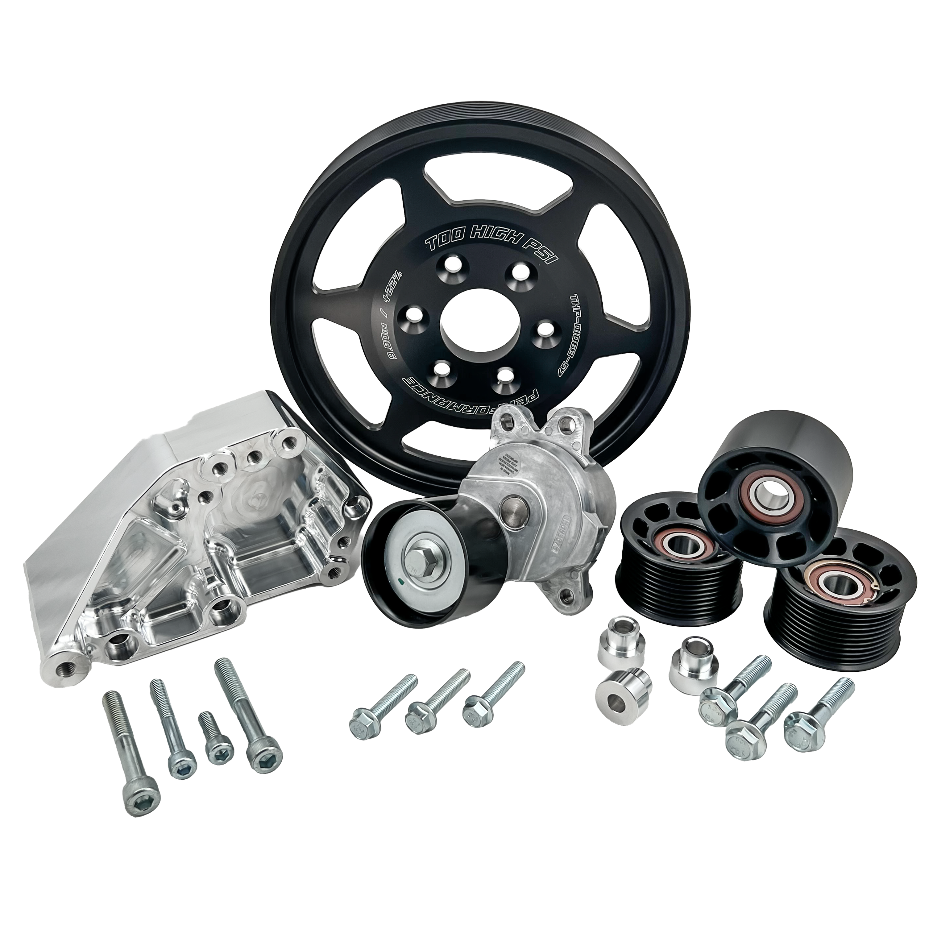 C7 Corvette - LT1/LT4 10 rib Supercharger Drive Package - includes +15% or +22% Lower Pulley